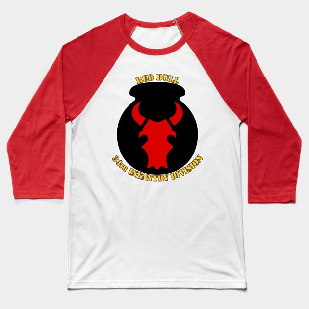 34th Infantry Division Baseball T-Shirt by MBK